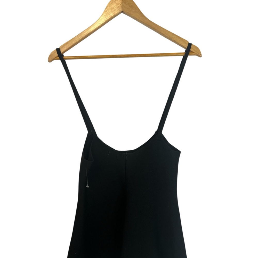 Black Knit Ribbed Short Stretch Mini Jumper Dress S - Picture 5 of 9